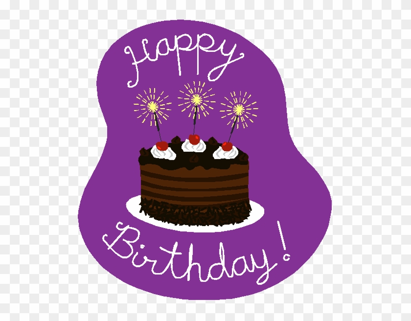 Purple Birthday Cake Clip Art - Purple Birthday Cake Gif #1041179