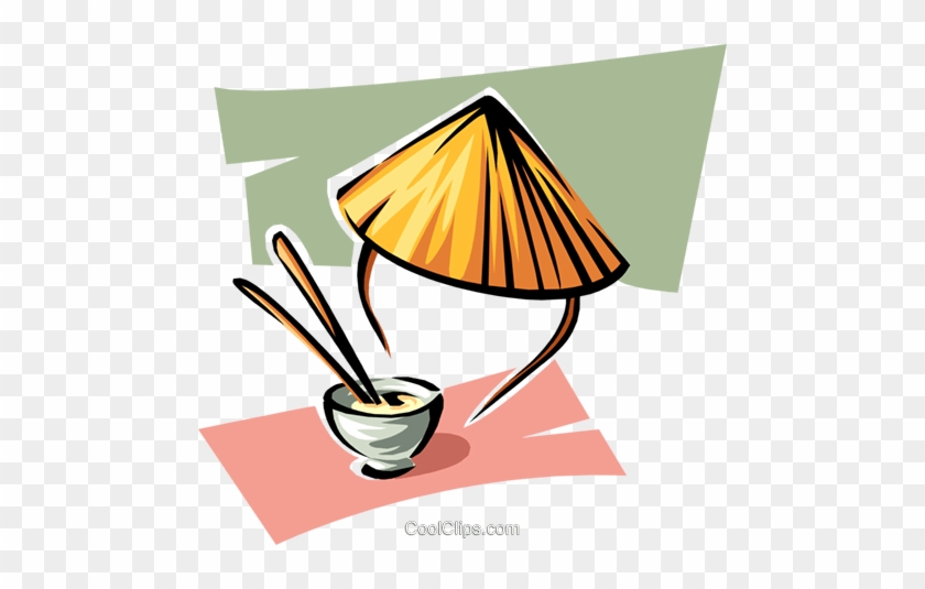 Rice Bowl And Chinese Hat Royalty Free Vector Clip - Chapeu Chines Png #1041250