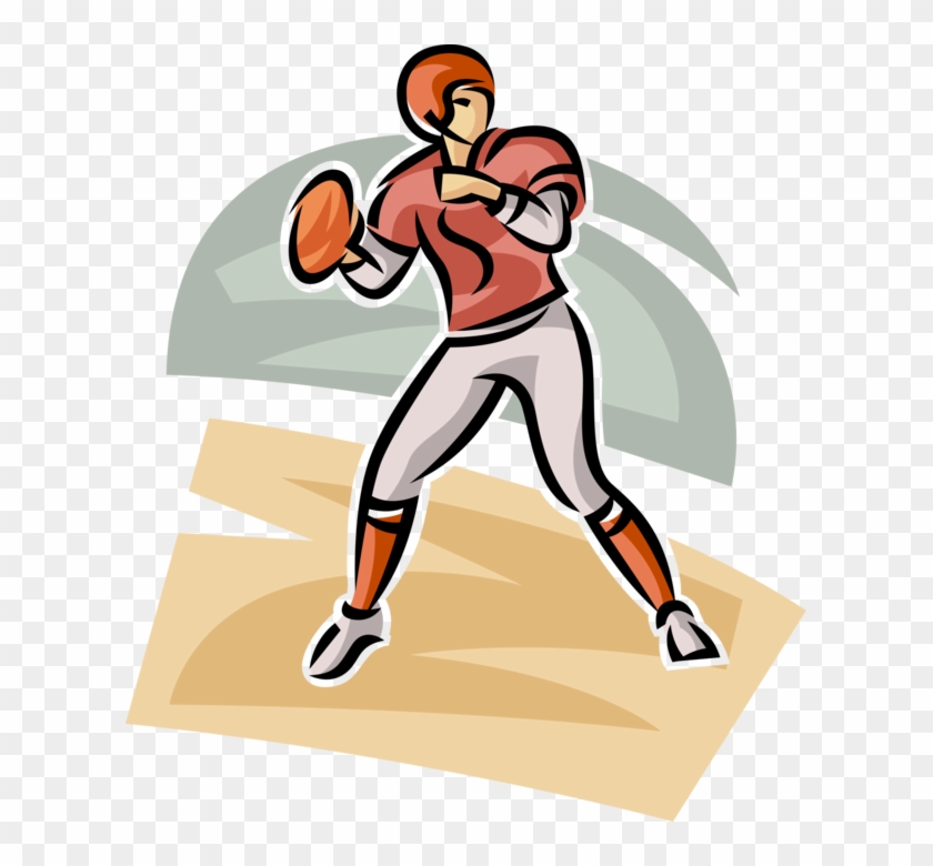 Vector Illustration Of Football Quarterback Throws - Vector Illustration Of Football Quarterback Throws #1041258