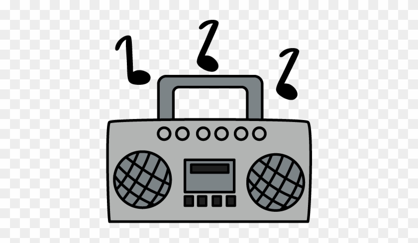 Radio Clip Art U0026middot Boombox With Music Notes - Radio Clipart #1041432