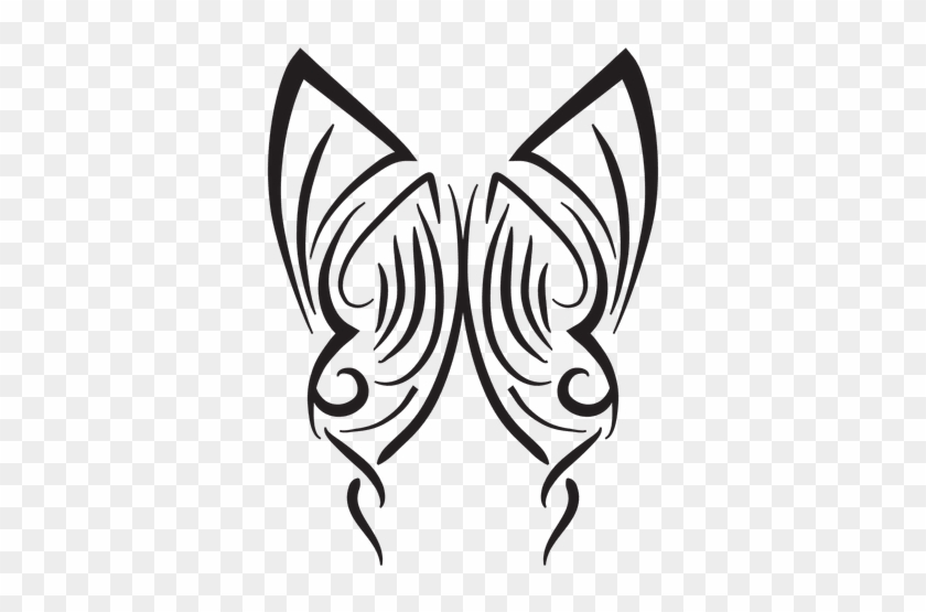 Tribal Butterfly Pinstripes Stroke Transparent Png - Tribal Design Transparent Png #1041507