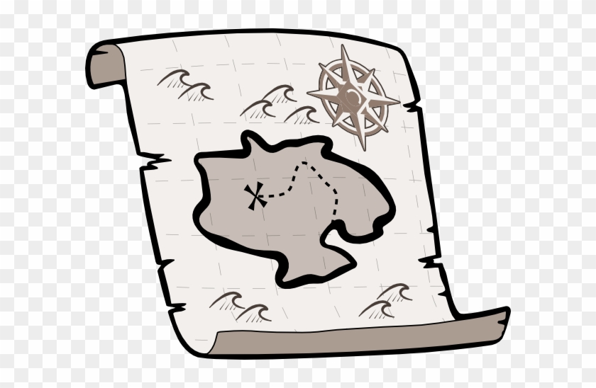 Treasure Map Clipart Black And White Treasure Map Hi - Treasure Map #1041515