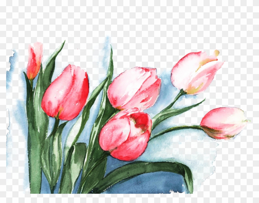 Tulip Watercolor Painting Flower - Tulips Watercolor #1041520
