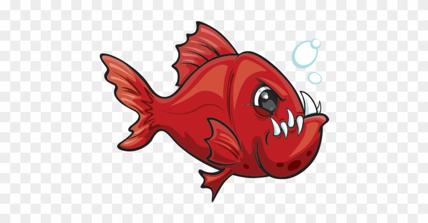 Piranha Clipart Angry Fish - Decal Stickers Aggressive Piranha Librar Motorbike #1041576