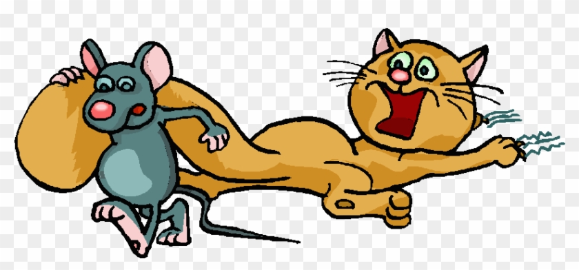 Chase Clipart Animated - Rat And Cat Clipart #1041836