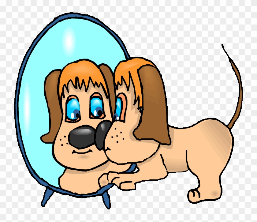 Dog Looking Cliparts - Dog Looking In Mirror Clipart #1041862