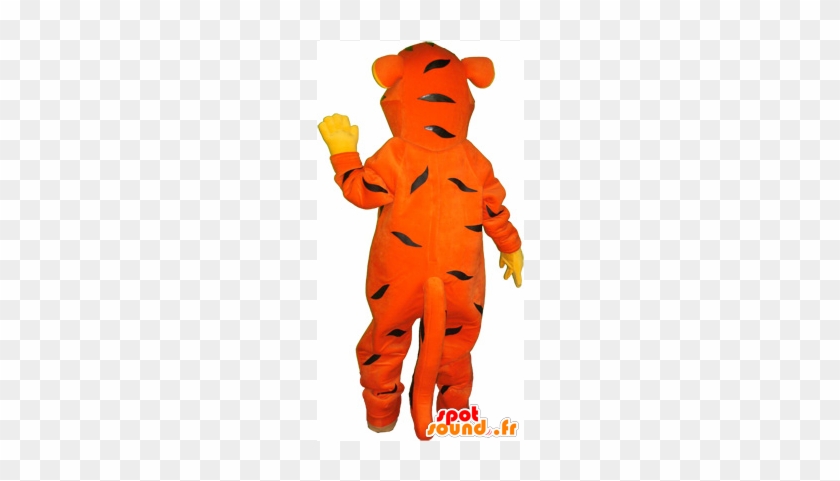 Orange Tiger Mascot Realistic, Yellow And Black - Teddy Bear #1041898
