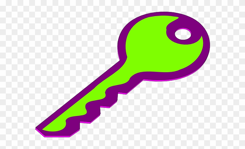 Purple And Green Key Clip Art - Single Key #1042057