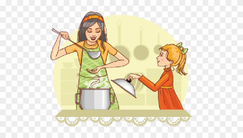 Mother And Daughter Clipart Png - Mother In Kitchen Clipart #1042357