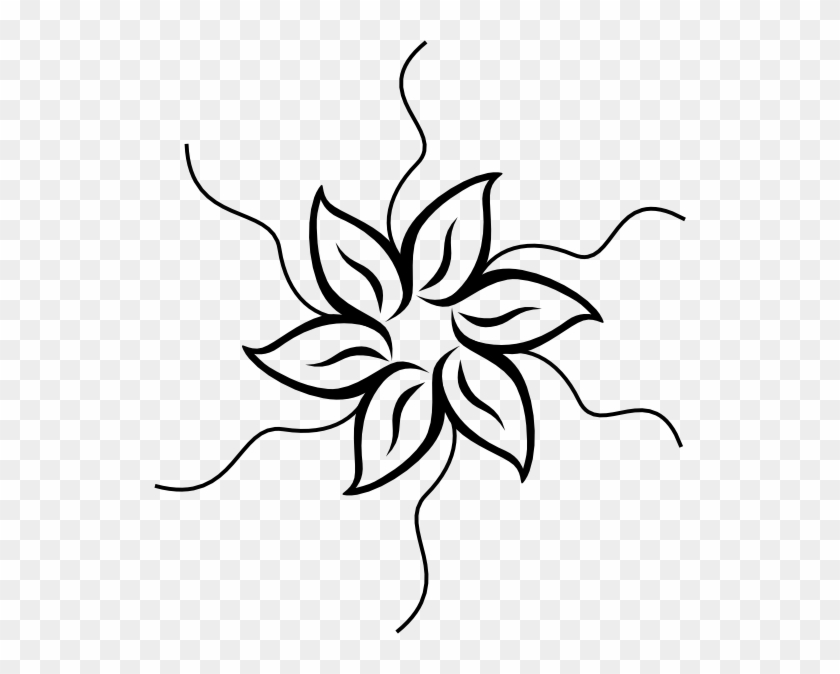 Flower Clip Art At Clker Com Vector Clip Art Online - Flower Clipart Black And White #1042362