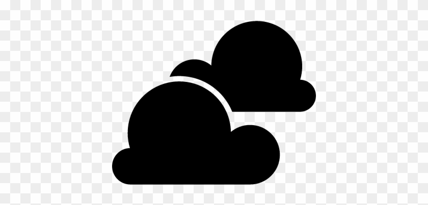 Two Black Stormy Clouds Symbol Of Weather Vector - Black Clouds Symbol #1042480