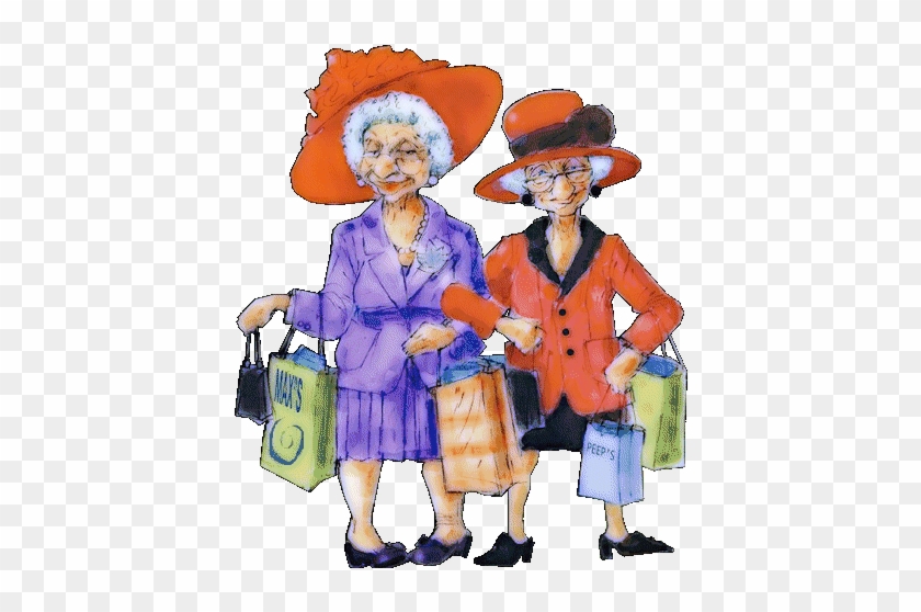 Elderly Friends Clipart - Two Grandmas #1042612
