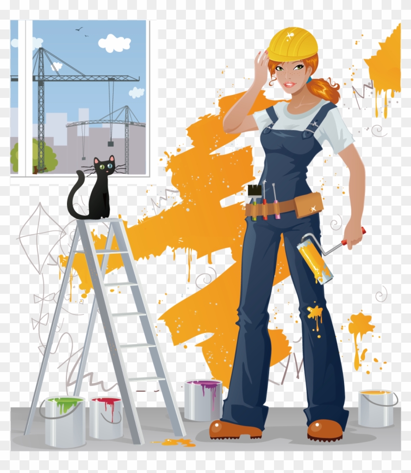 Painting Painter Female - Vector Graphics #1042771