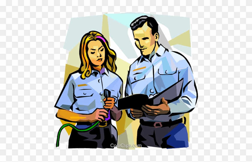 Man And Woman Looking Into A Binder Royalty Free Vector - Labour Law #1042779