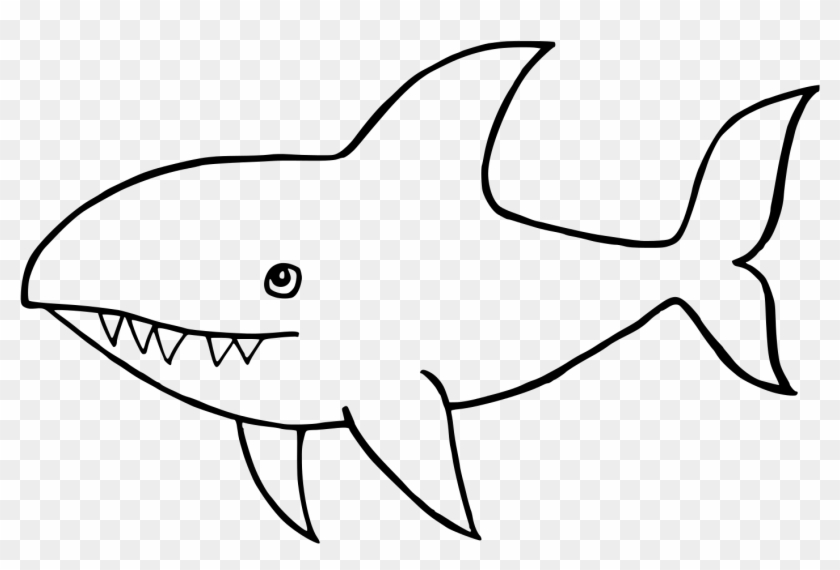 Great White Shark Drawing Line Art Clip Art - Great White Shark Drawing #1042788