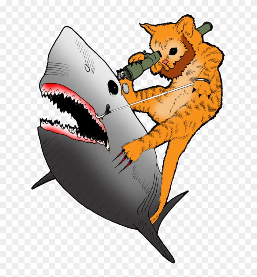 Bearded Kitten Hunting Shark With Bazooka By Yayzus - Comics #1042815