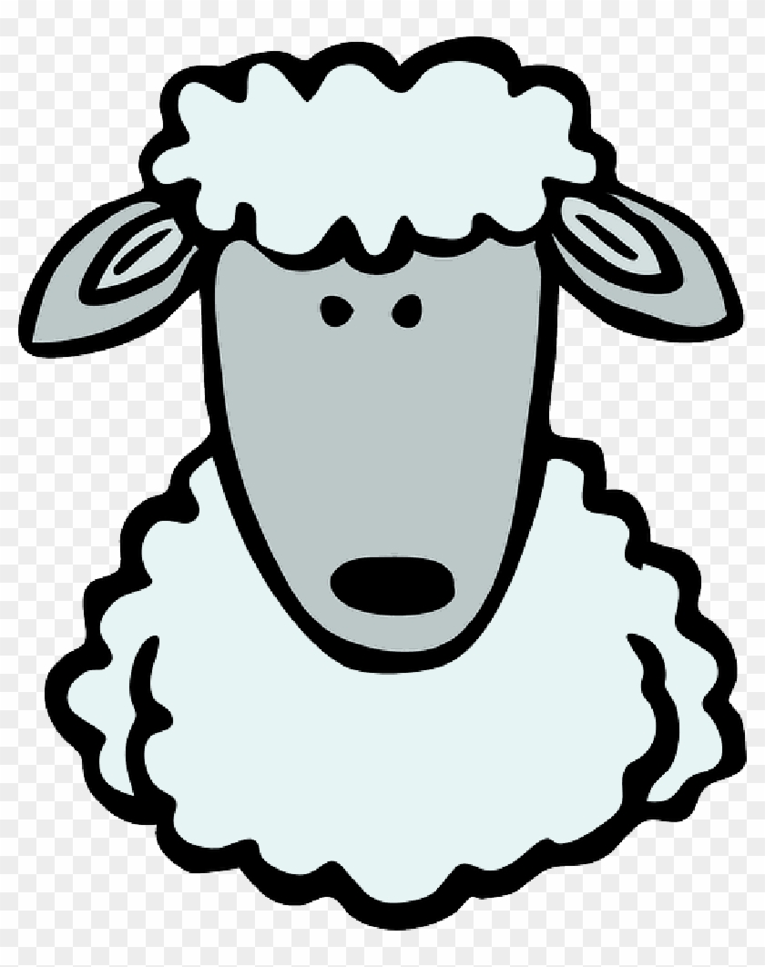 Head, Face, White, Cartoon, Barn, Farm, Sheep, Animal - Draw A Sheep Face #1042823