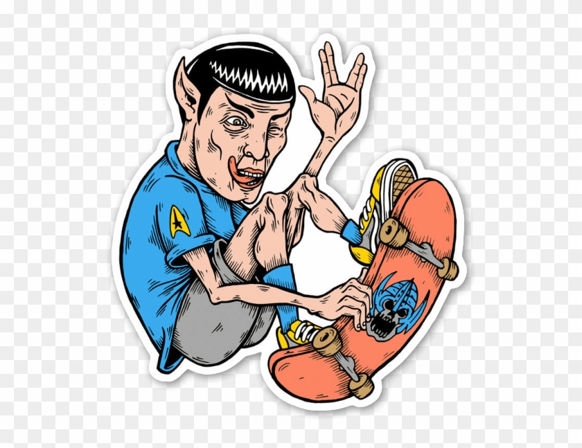 Spock Skater Sticker - Skate Stickers Png #1042993