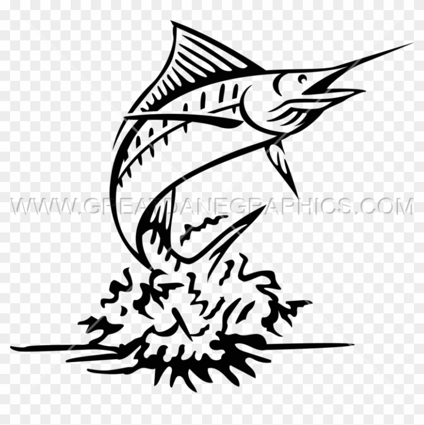 Marlin Clipart Black And White - Marlin Clipart Black And White #1043000