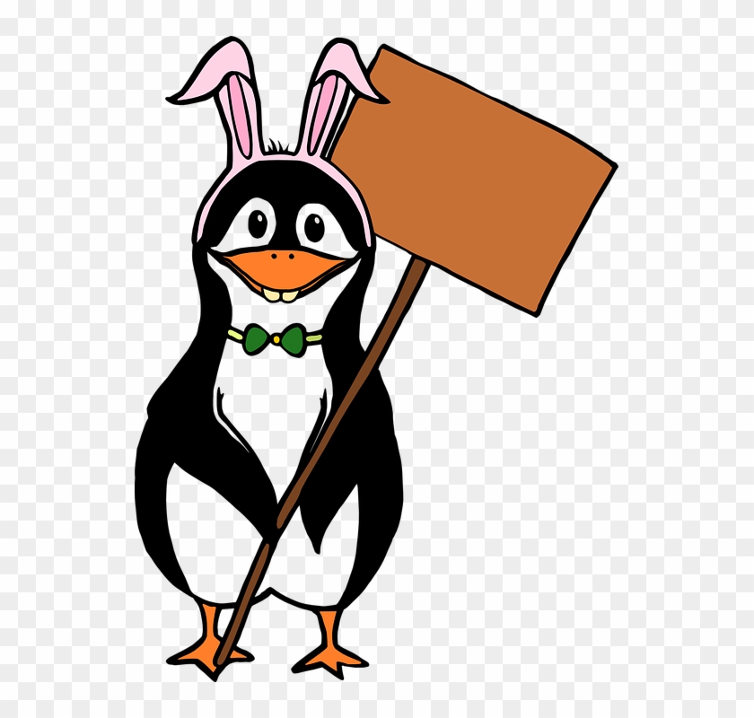 Easter Clipart Penguin - Conejo Con Un Pinguino #1043085