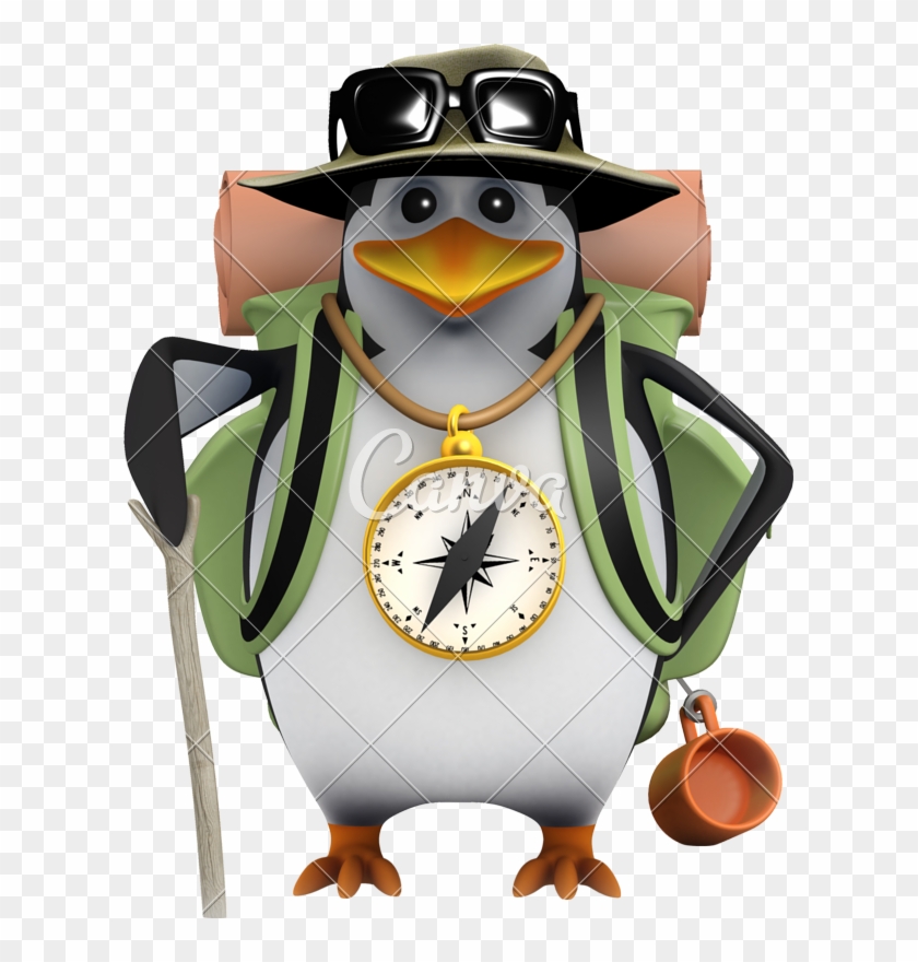 3d Penguin Goes Hiking - Penguin #1043100