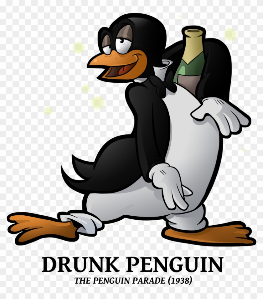 Penguin Clipart Drunk - Drunk Penguin #1043138