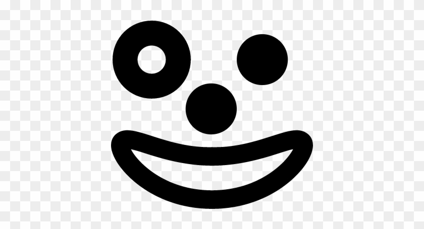 Clown Face Vector - Clown Smiley Black And White #1043510