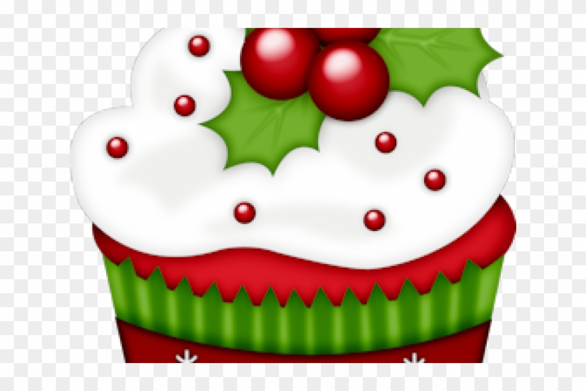 Muffin Clipart Christmas - Christmas Cupcakes Clip Art #1043530