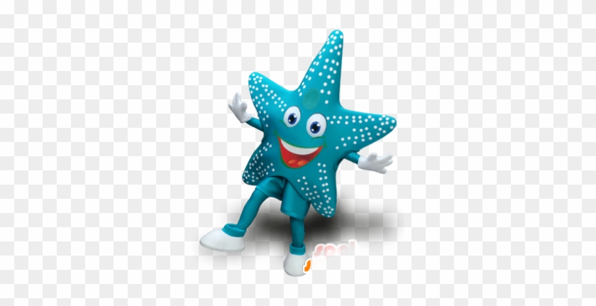 Mascot Star Of Blue Sea, Very Cheerful - Starfish Mascot #1043862