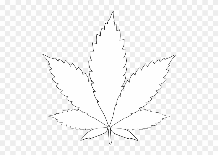 Weed Clipart Black And White - Weed Leaf Black And White #1043922