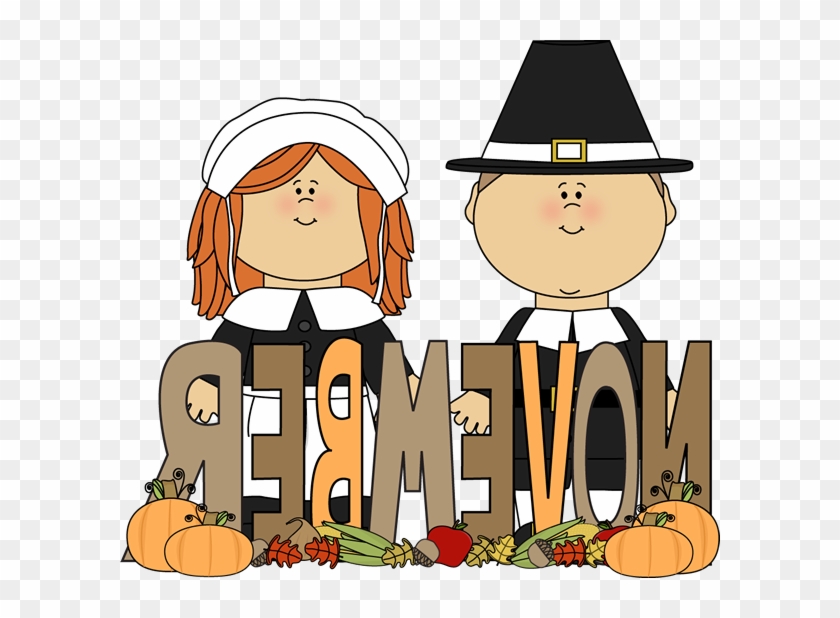 Month Of November Pilgrims Clip Art - Thanksgiving Day #1043941
