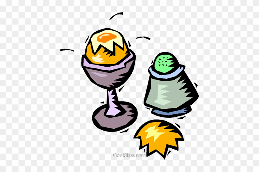 Hard Boiled Egg With Salt Shaker Royalty Free Vector - Zatrucia Pokarmowe #1044016