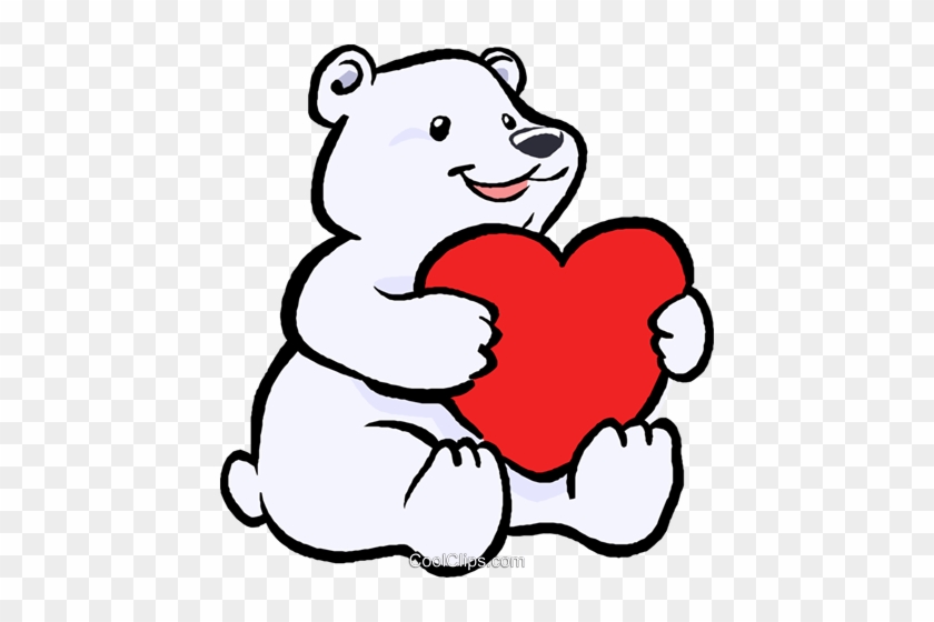 Polar Bear With A Heart Royalty Free Vector Clip Art - Polar Bear Clip Art #1044048