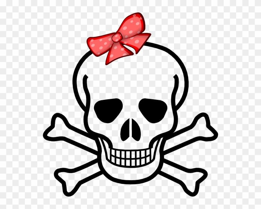 Skull Clipart Bow - Skull With A Bow #1044052