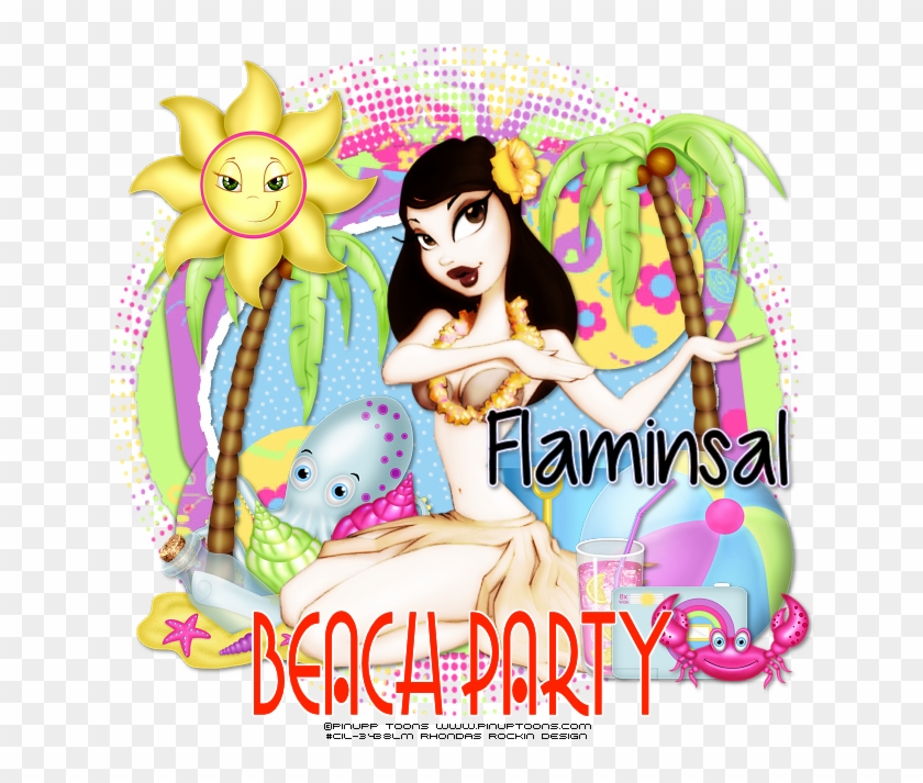 New Tut From Rhonda Ptu Beach Party - Pinup Toons #1044515