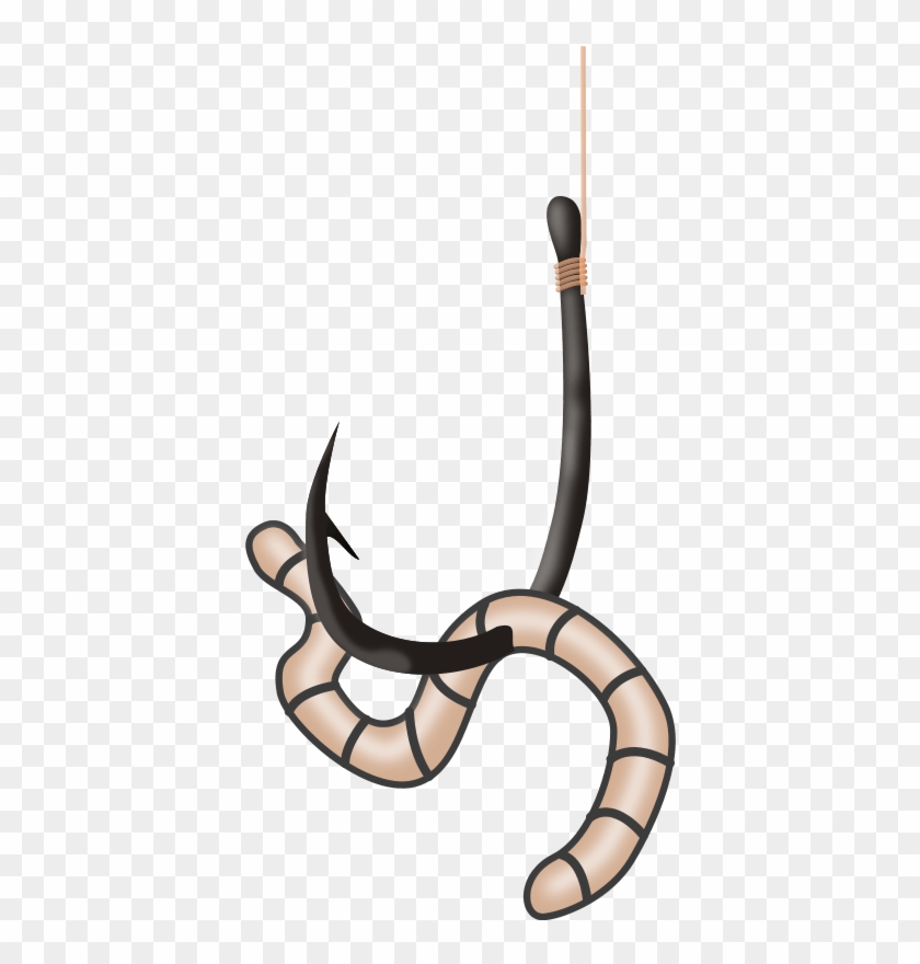 Cute Fishing Hook Clipart - Bait Clipart #1044635