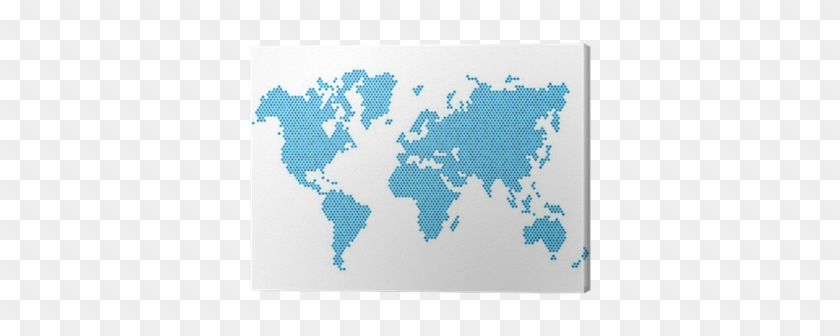Cuadro En Lienzo Correspondencia Punteada Mundo Azul - Tote Bag All Over Print Design 64 World Map Brown Sepia #1044639