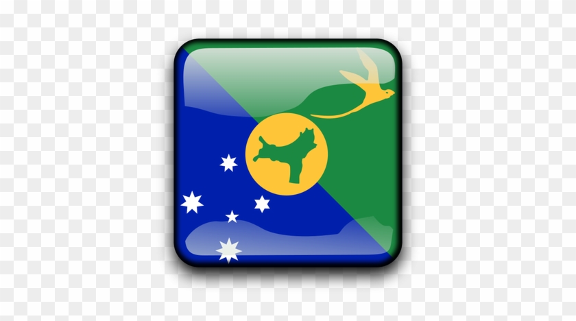 Botón De Isla Christmas Vector - Christmas Island Flag #1044640