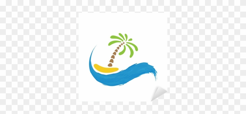 Vinilo Pixerstick Palma Tropical En La Isla Con El - Island #1044644