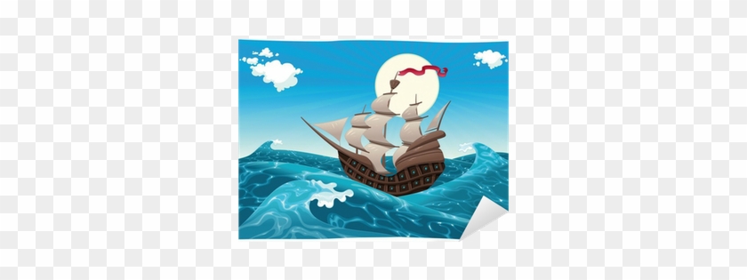 Vinilo Pixerstick Galleon En El Mar - Sea Cartoon #1044656