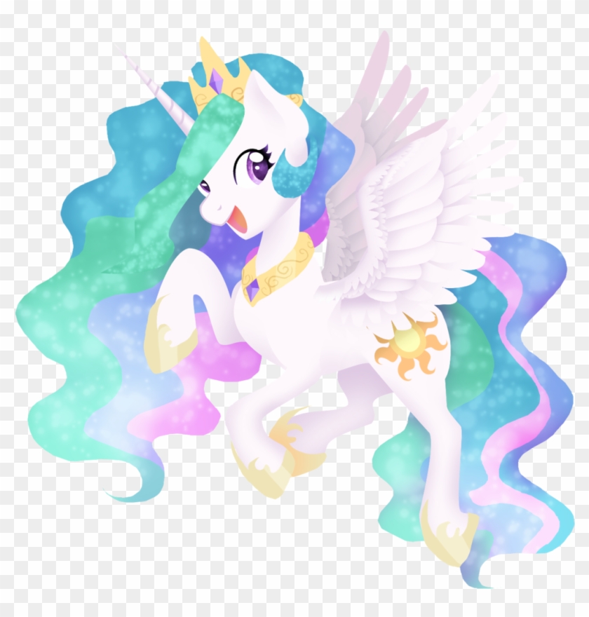 Toskurra, Flying, Princess Celestia, Safe, Simple Background, - Cartoon #1044666