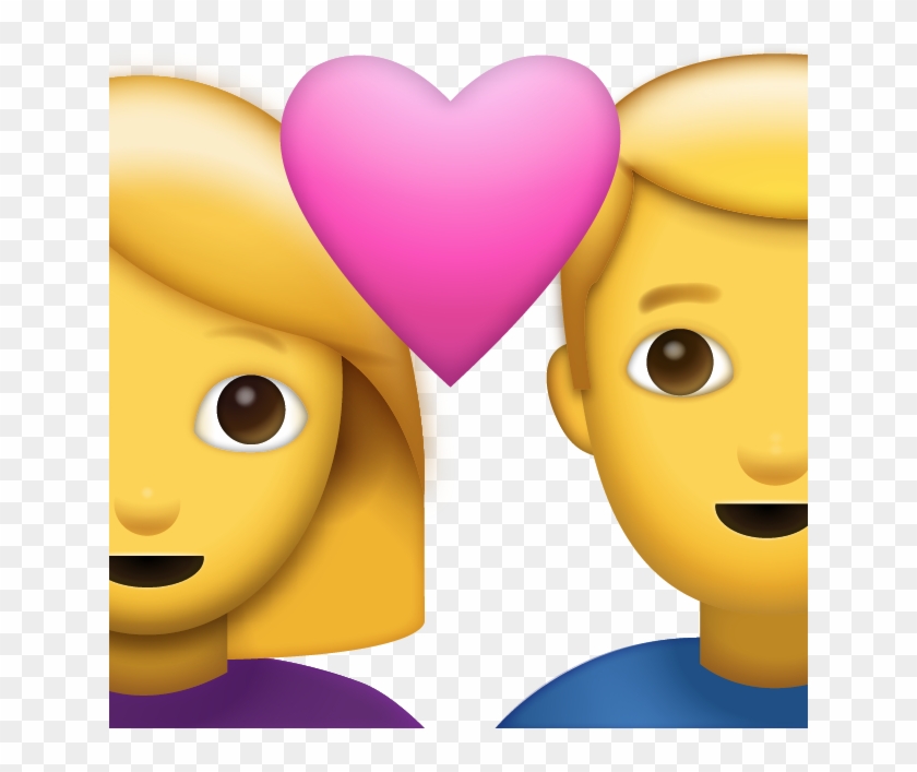 Man And Woman With Heart Iphone Emoji Jpg - Man And Woman Emoji #1044907