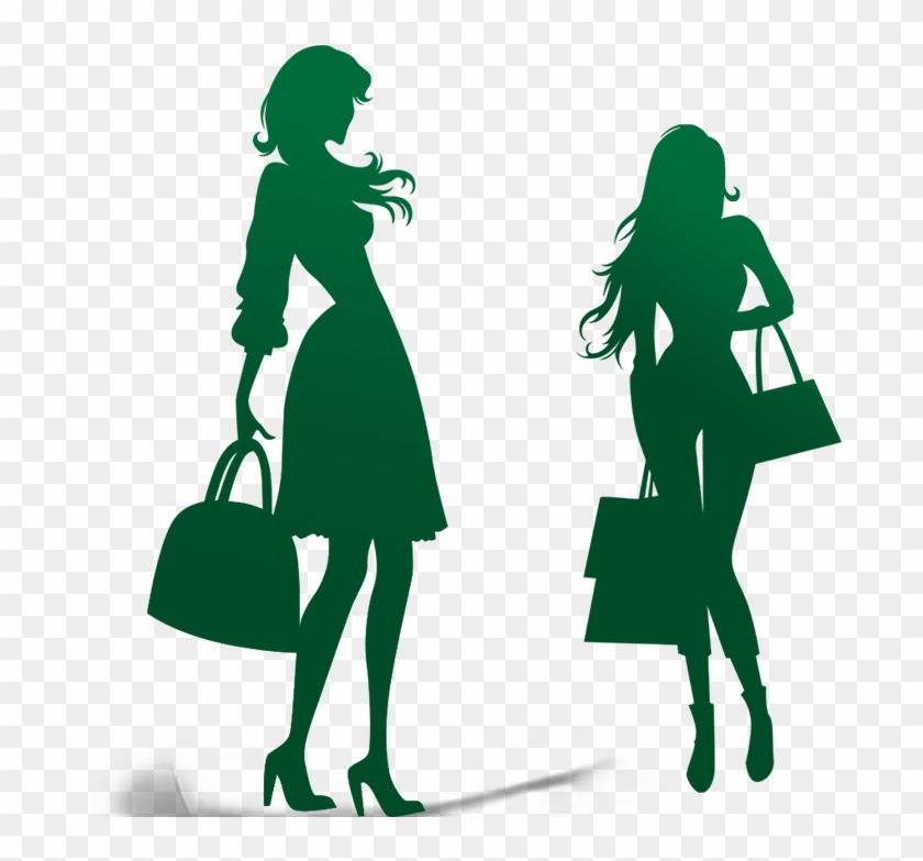 Fashion Silhouette Model Clip Art - Shopping Girl Silhouette Png #1045234