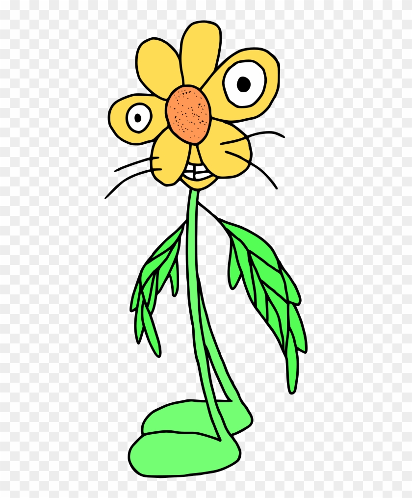 Anthropomorphic Yellow Flower - Vector Graphics #1045318