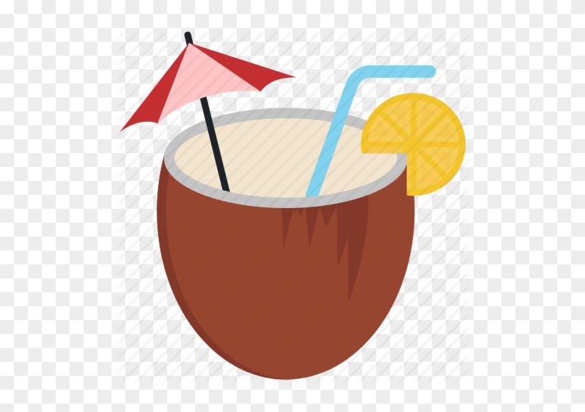 Coconut Clipart Beach Drink - Alcoholic Drink #1045476