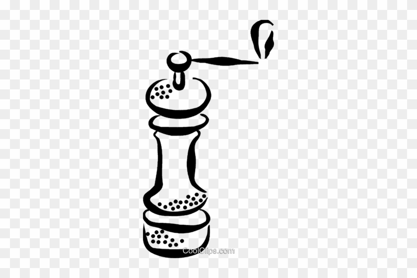 Pepper Mill Royalty Free Vector Clip Art Illustration - Pfeffer Clipart Schwarz Weiß #1045747