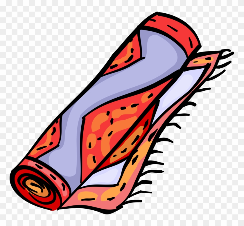 Vector Illustration Of Carpet Rug Floor Covering - Clip Art #1045804