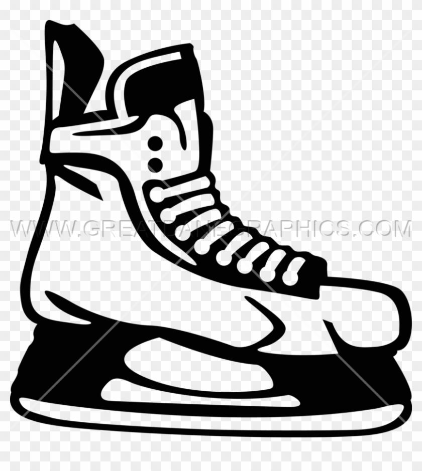 Ice Skating Clip Art Black And White Download - Clip Art Hockey Skate #1045947