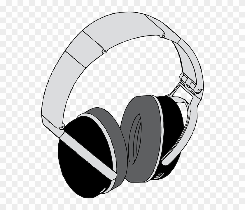 Drawing Head, Computer, Black, Phone, Music, Outline, - Object Show Headphones #1045961