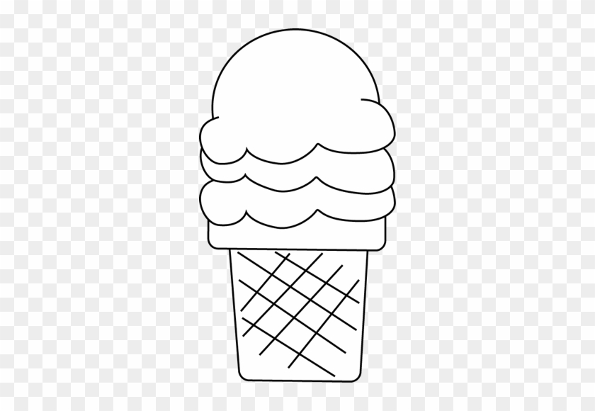 Black Ice Clipart - Ice Cream Cone Clip Art Black And White Png #1045971
